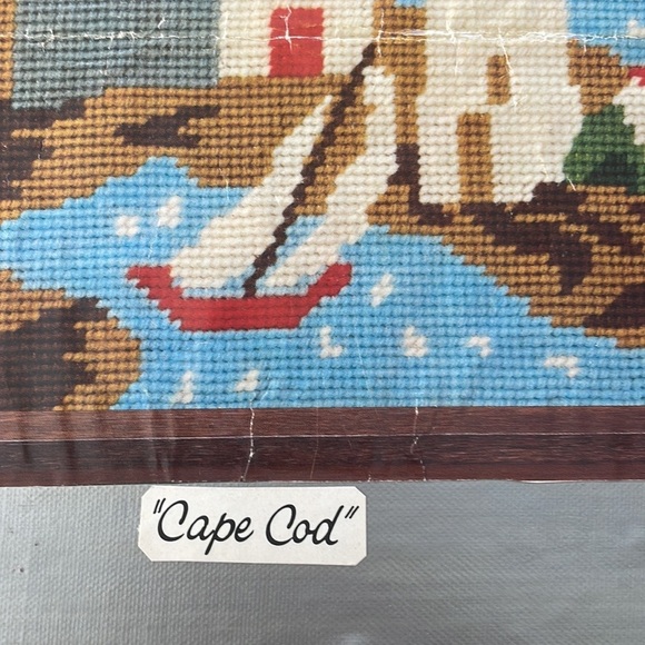 Vintage Needle point cap  cod village  so well made  grannycore country core - Picture 5 of 5